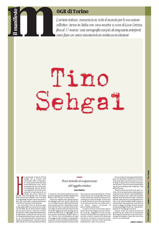 Speciale Tino Sehgal